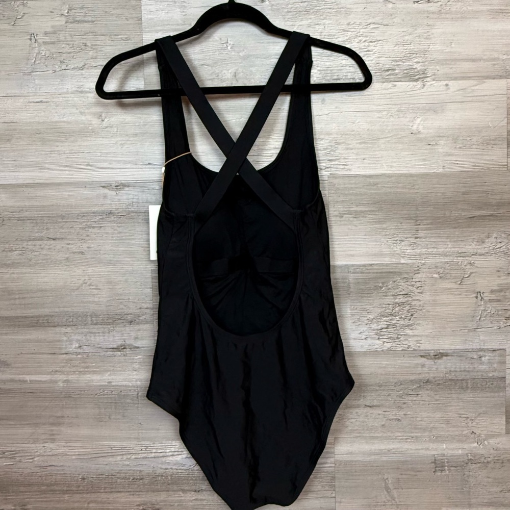 Quince Italian Cross-Back One-Piece Swimsuit - Black - Size L - NWT - Picture 14 of 16